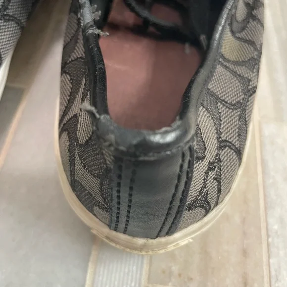 Coach Black and White Sneakers with Signature Pattern - Picture 7 of 13